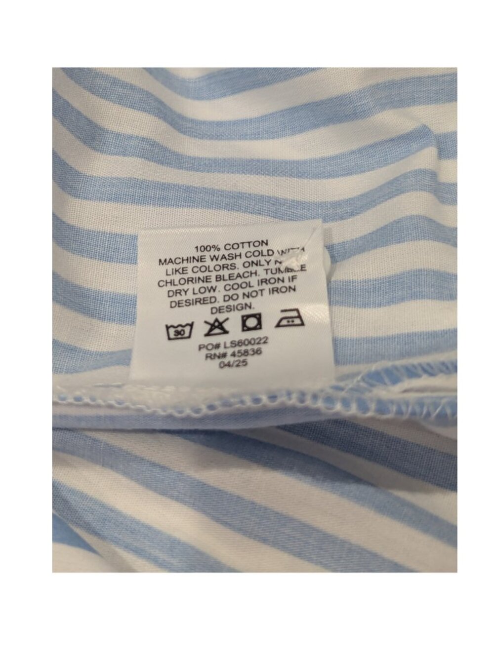 Express Boyfriend Shirt Women L Blue White Striped Cotton Button Down NWT - Picture 6 of 9